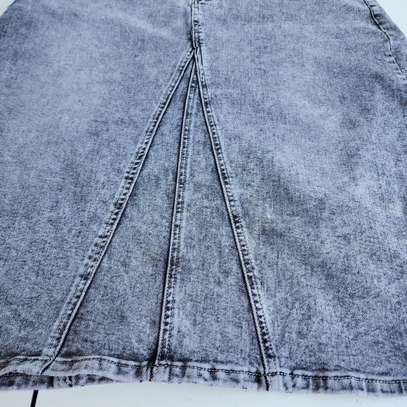 Inherit Clarie Skirt Womens 15/16 Denim Modest Pencil Midi Stretch Gray Black - Picture 2 of 11